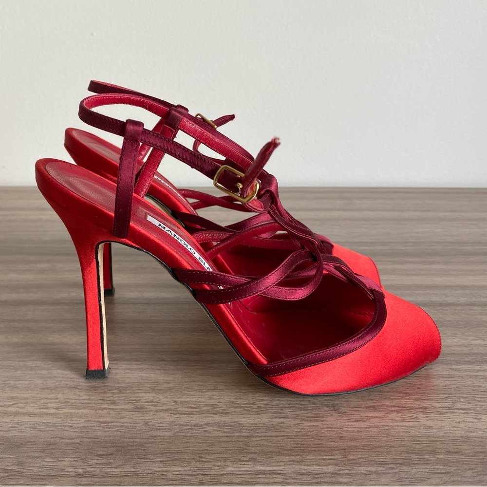 Manolo Blahnik Satin Shoes, Size 8.5